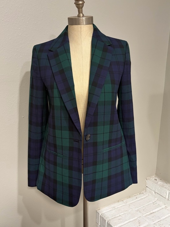 J. Crew Jackets & Blazers - J Crew Plaid Single-Button Blazer in Green & Navy